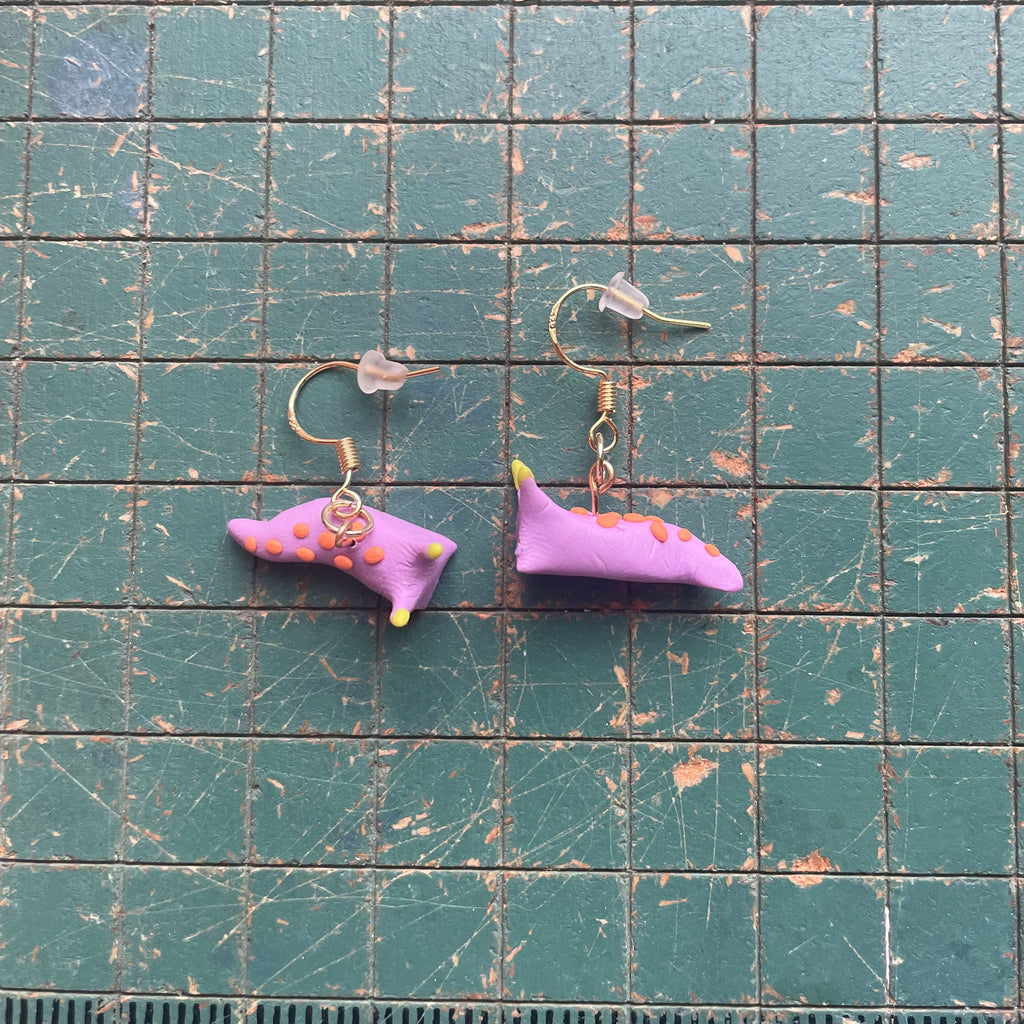 Purple Nudibranch Earrings