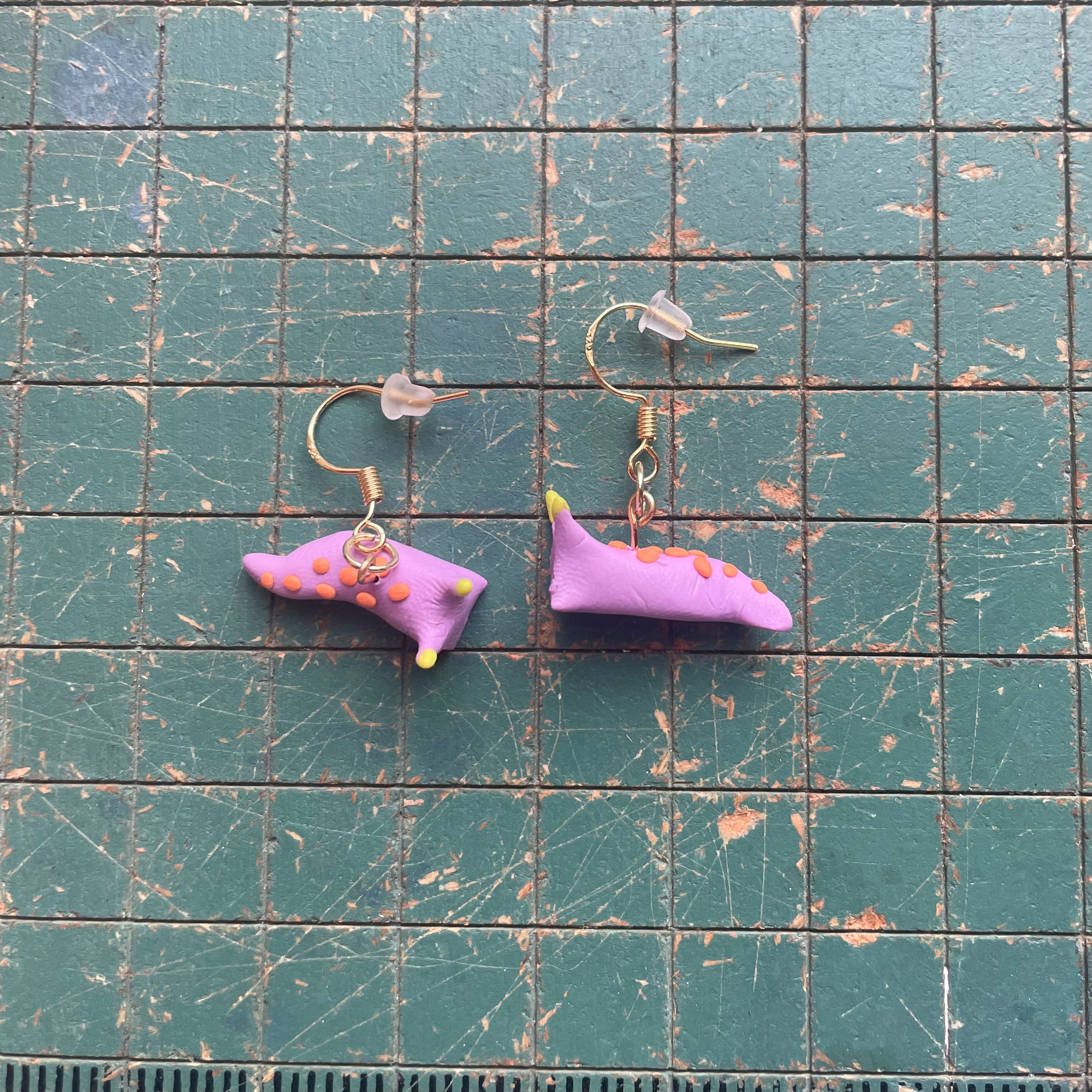 Purple Nudibranch Earrings