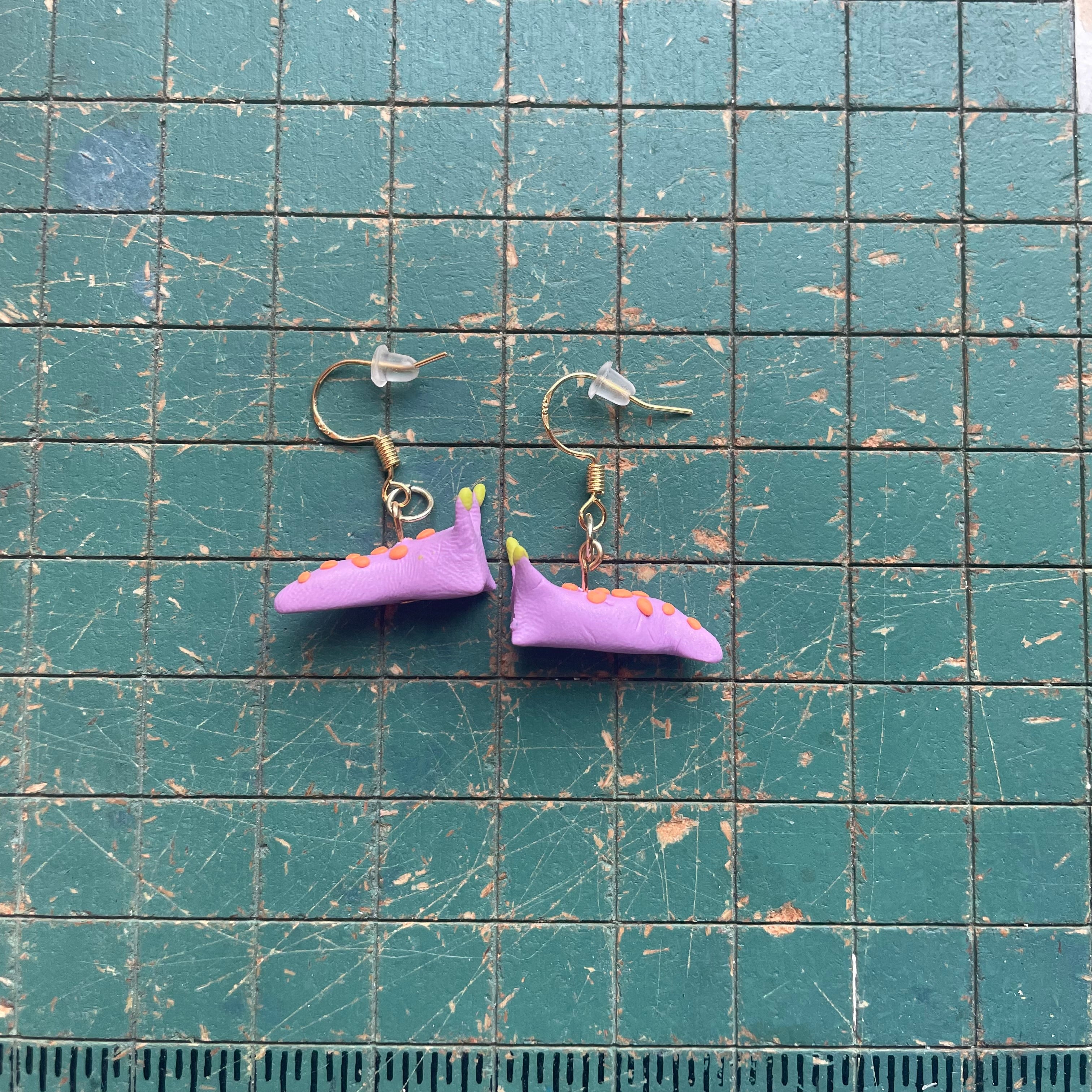 Purple Nudibranch Earrings