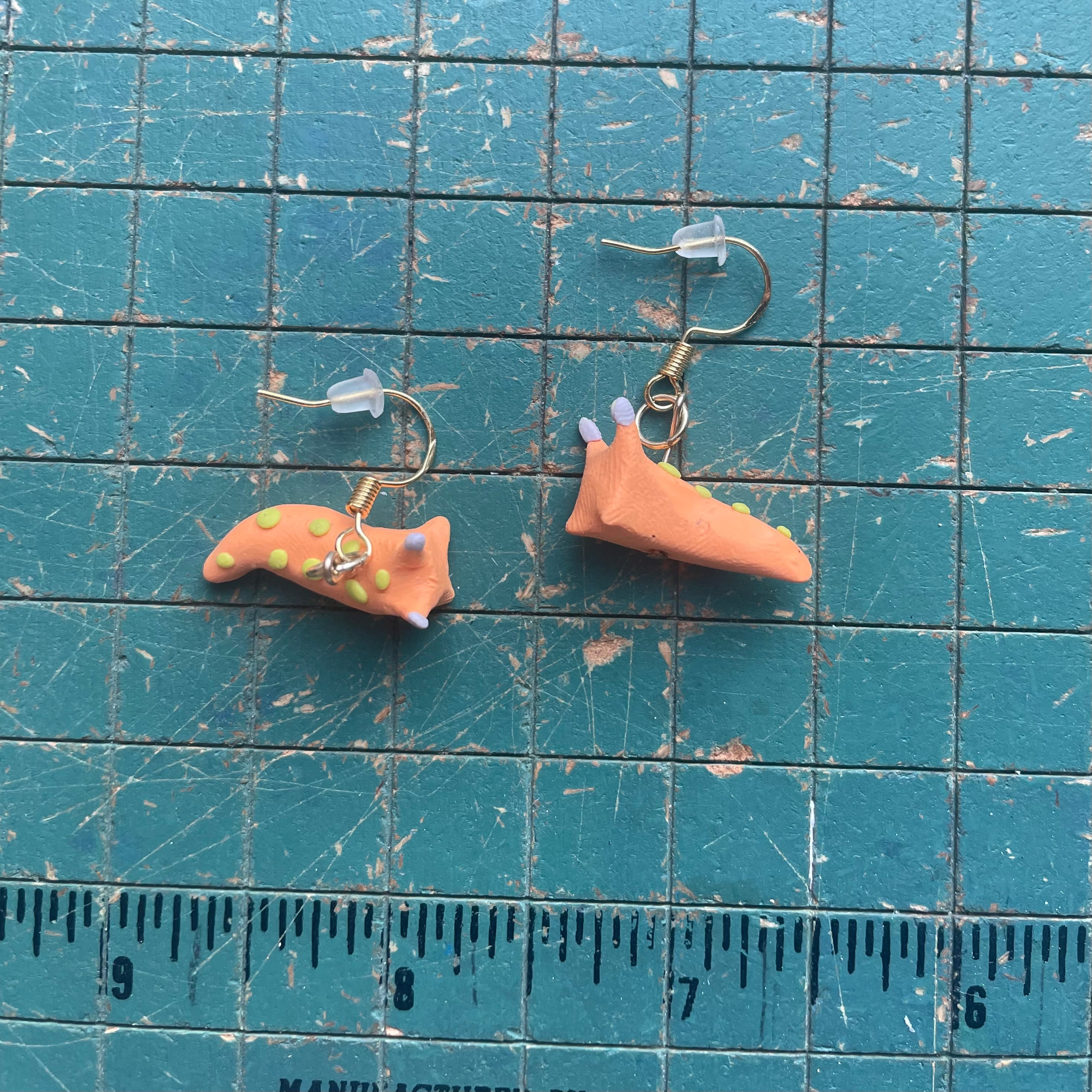 Orange Nudibranch Earrings